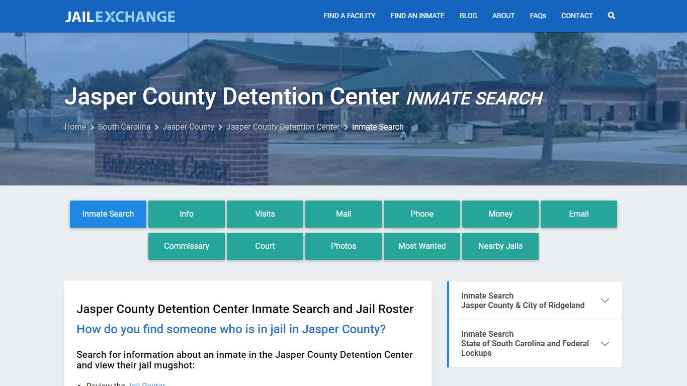 Inmate Search: Roster & Mugshots - Jasper County Detention Center, SC